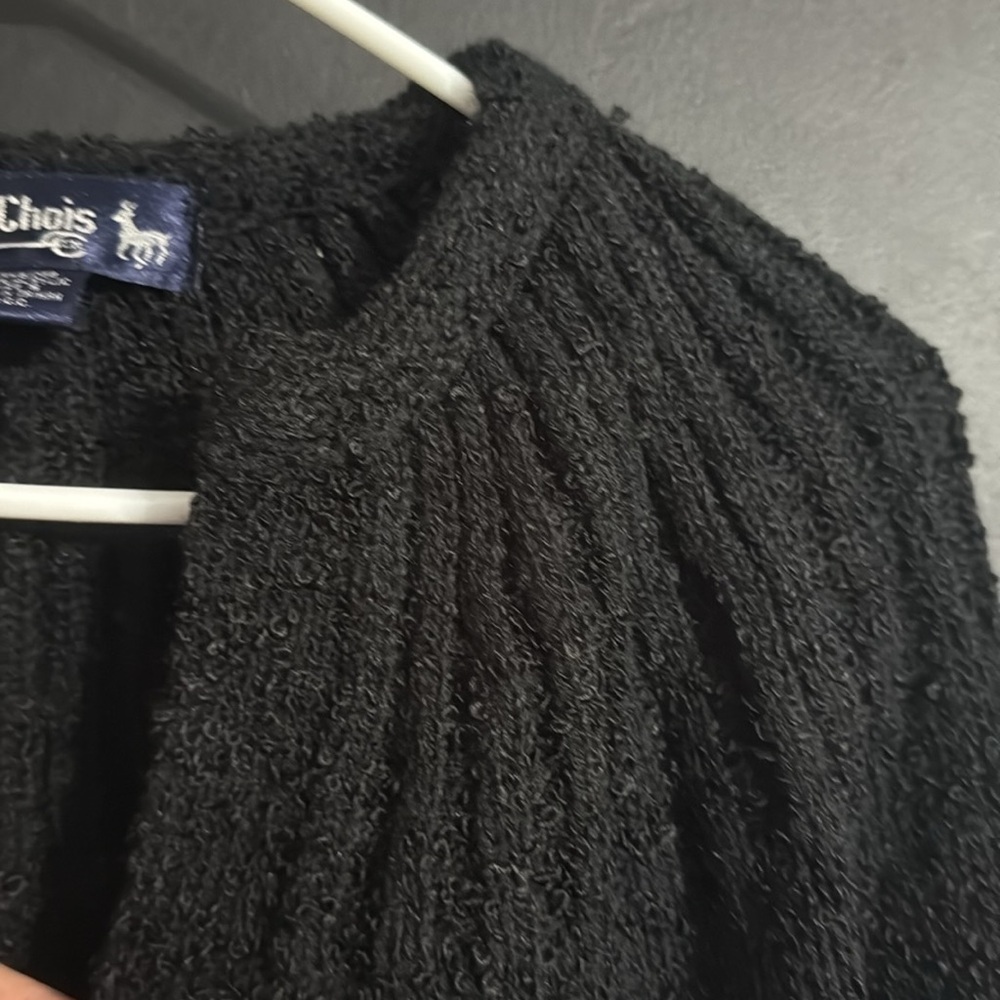 le Chois Vintage Textured Black Open Front Cardigan Size: S - Picture 6 of 6